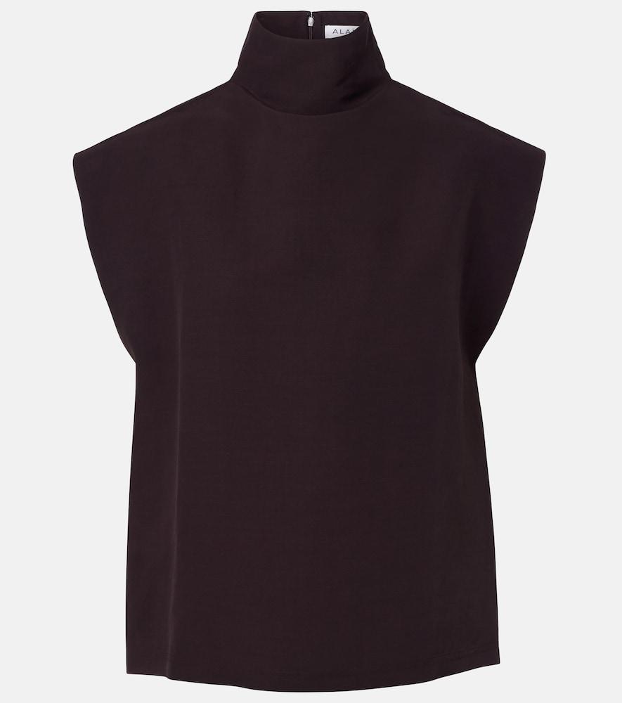 alaïa poplin turtleneck top