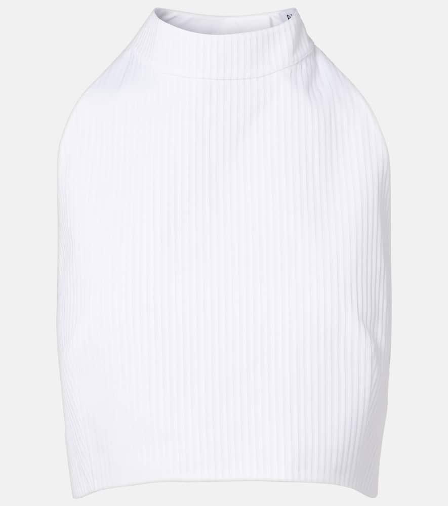 alaïa ribbed halterneck cotton top