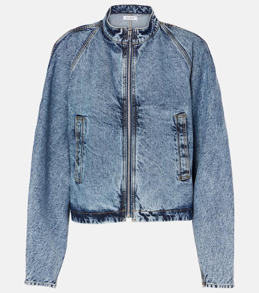 alaïa round racing denim jacket