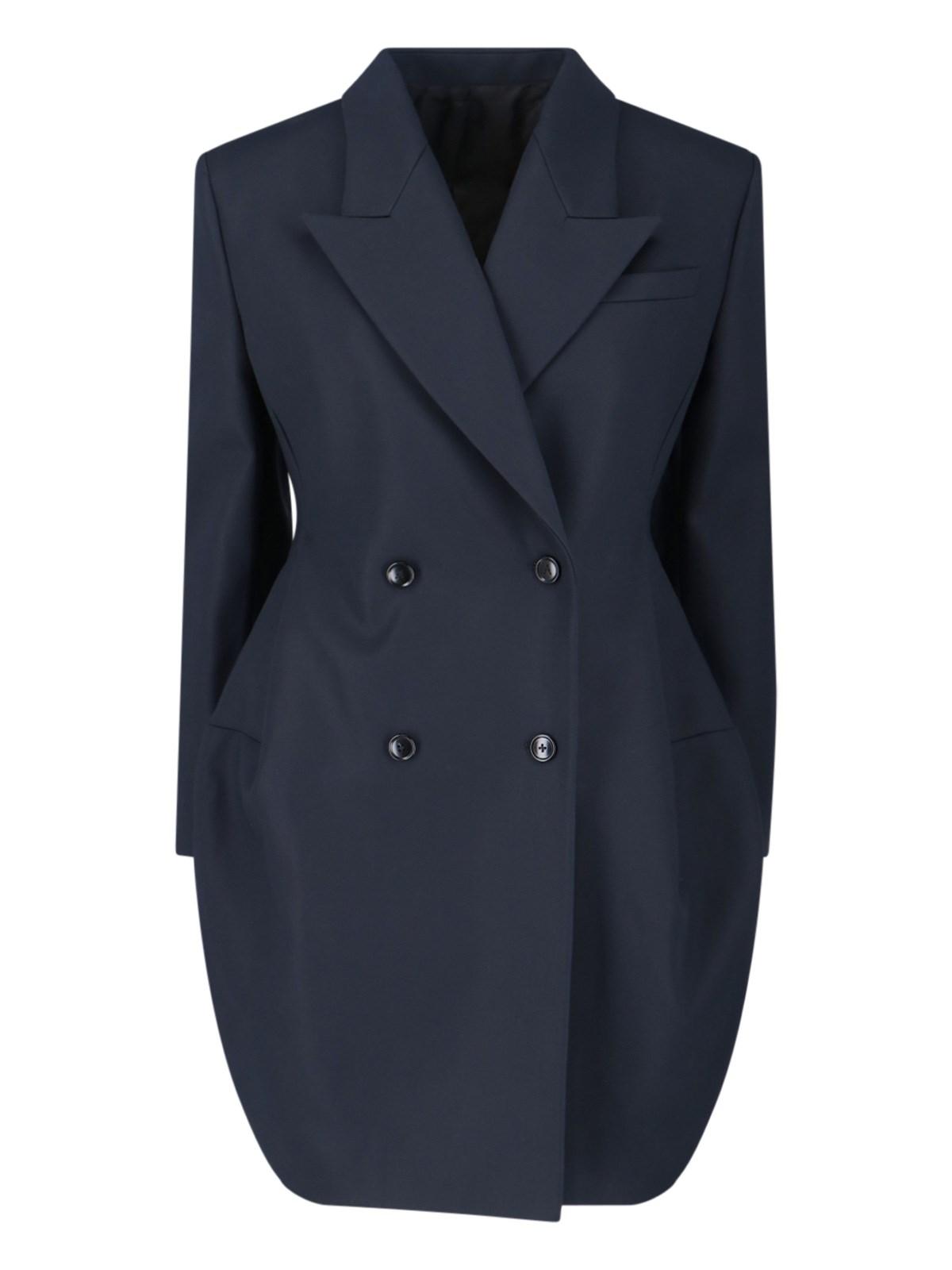 alaïa rounded double-breasted coat
