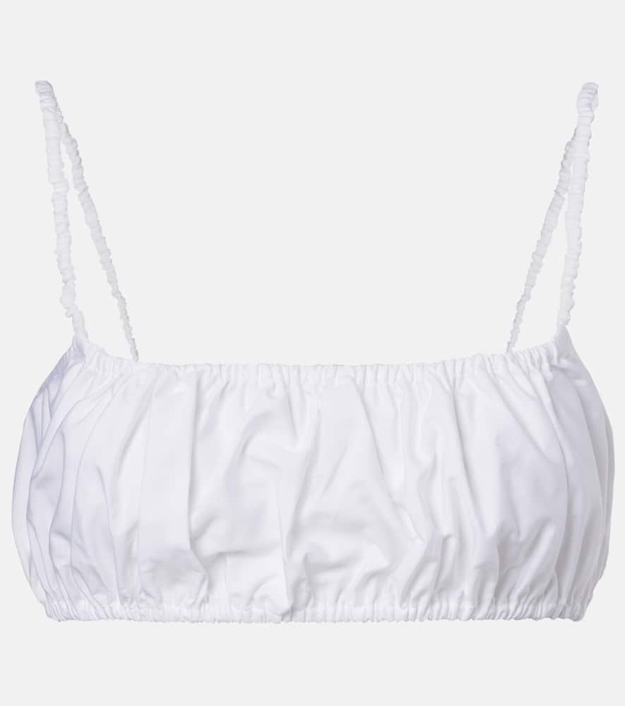 alaïa ruched cotton bra top