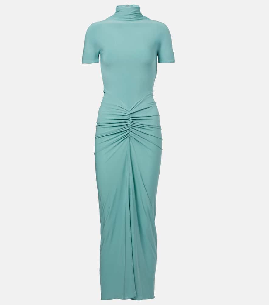 alaïa ruched jersey maxi dress