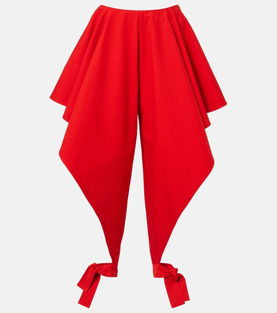 alaïa ruffled cotton gabardine tapered pants
