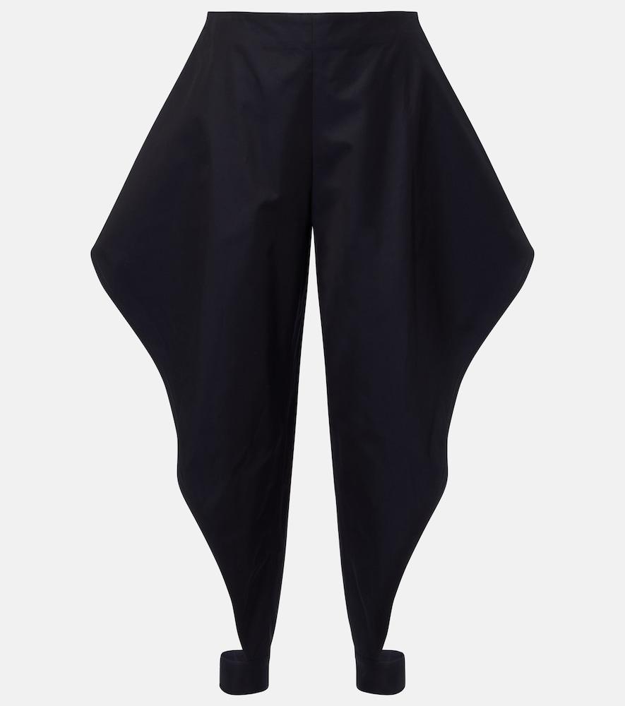 alaïa ruffled cotton gabardine tapered pants