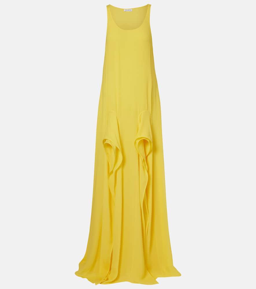 alaïa ruffled georgette maxi dress