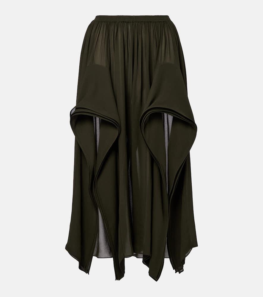 alaïa ruffled georgette wide