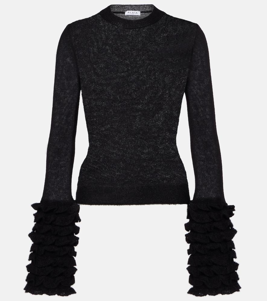 alaïa ruffled sheer mohair