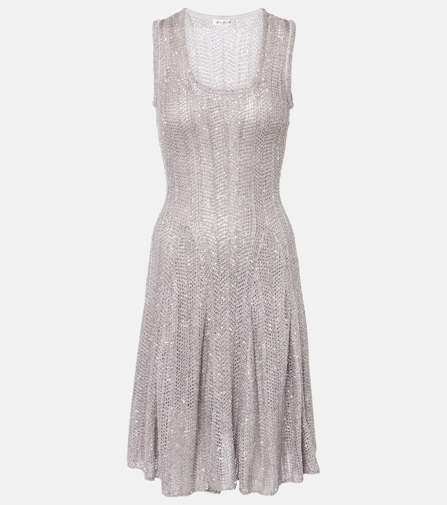 alaïa sequined knitted minidress