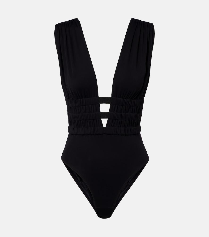 alaïa shirred bodysuit