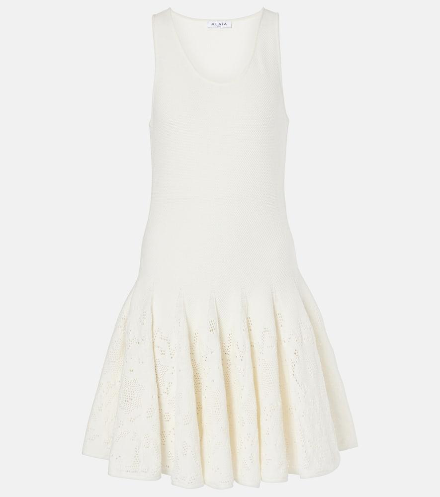 alaïa skater cotton lace minidress