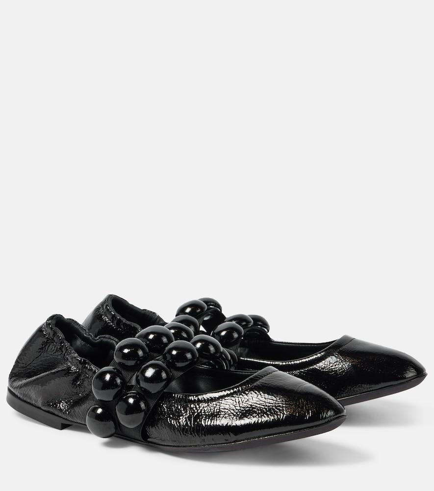 alaïa sphere patent leather mary jane flats