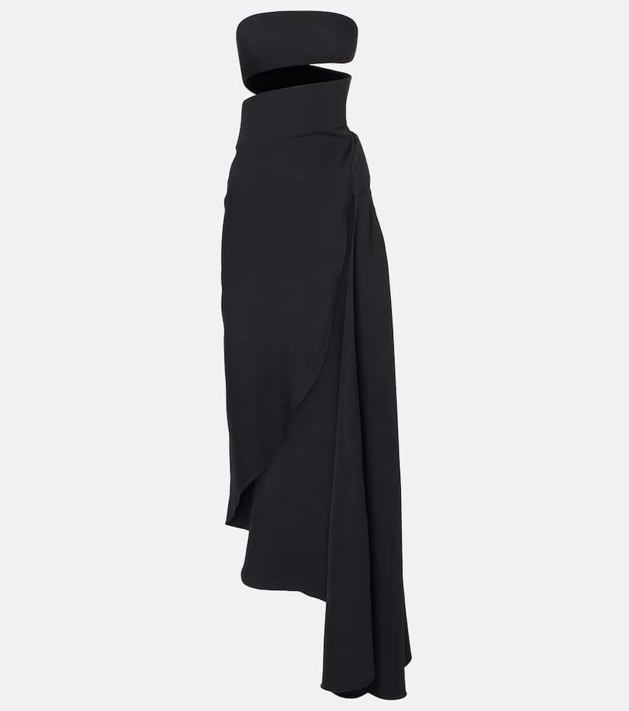 alaïa spiral silk and wool midi dress