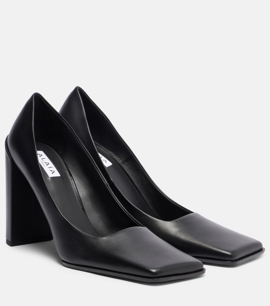alaïa square leather pumps