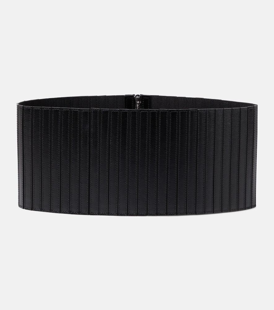 alaïa striped corset leather belt