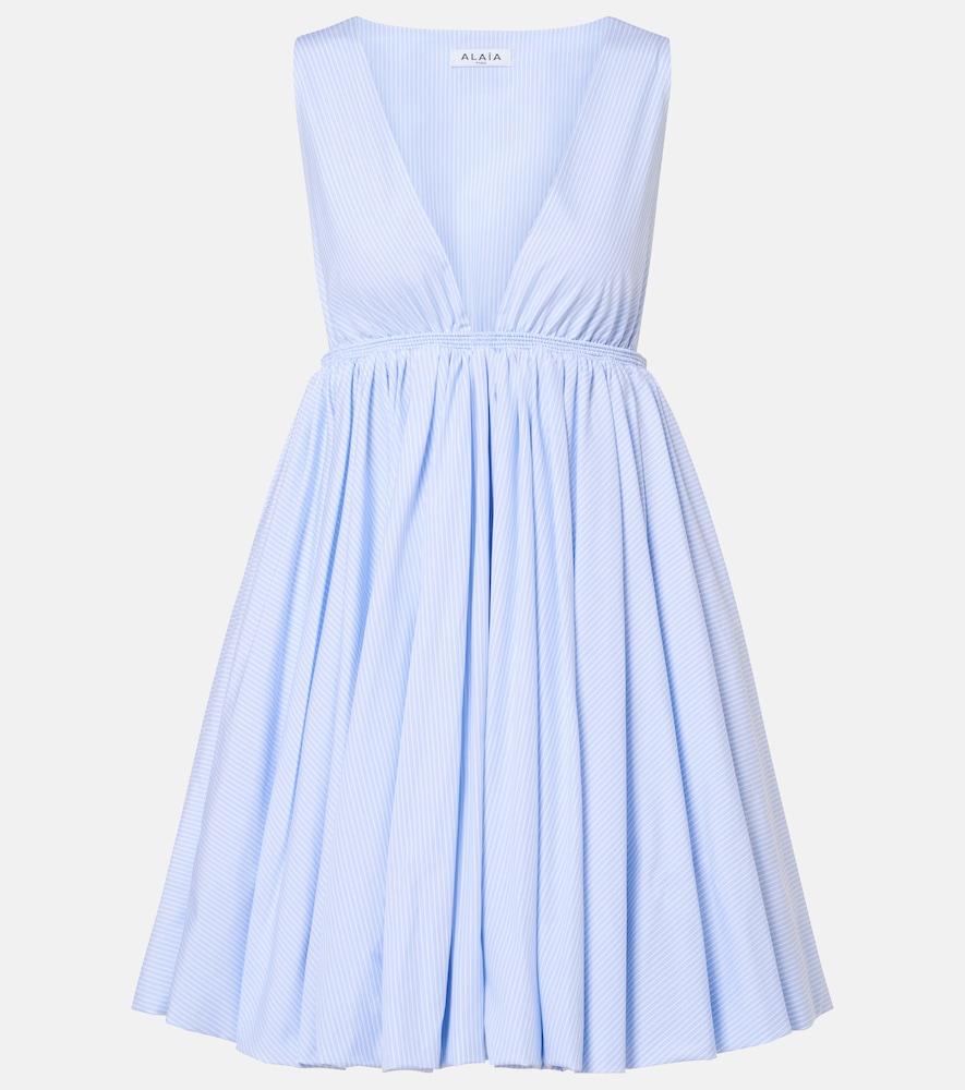 alaïa striped cotton poplin minidress
