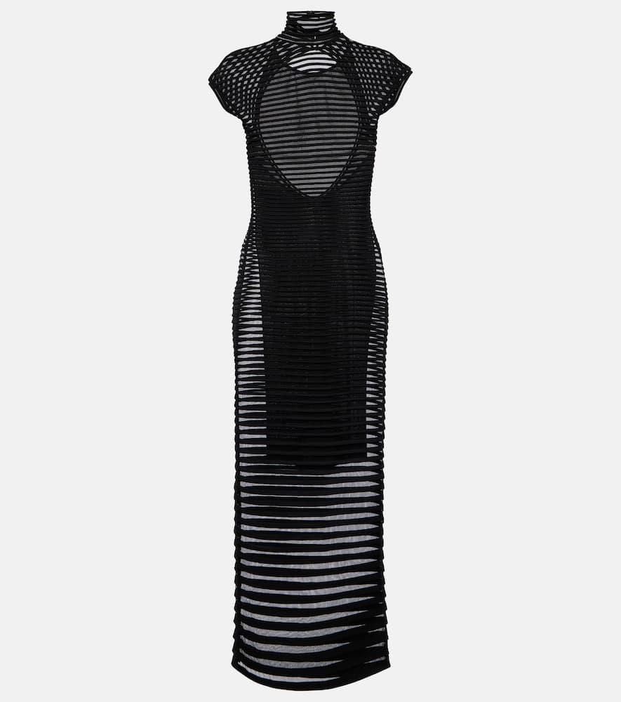 alaïa striped crêpe