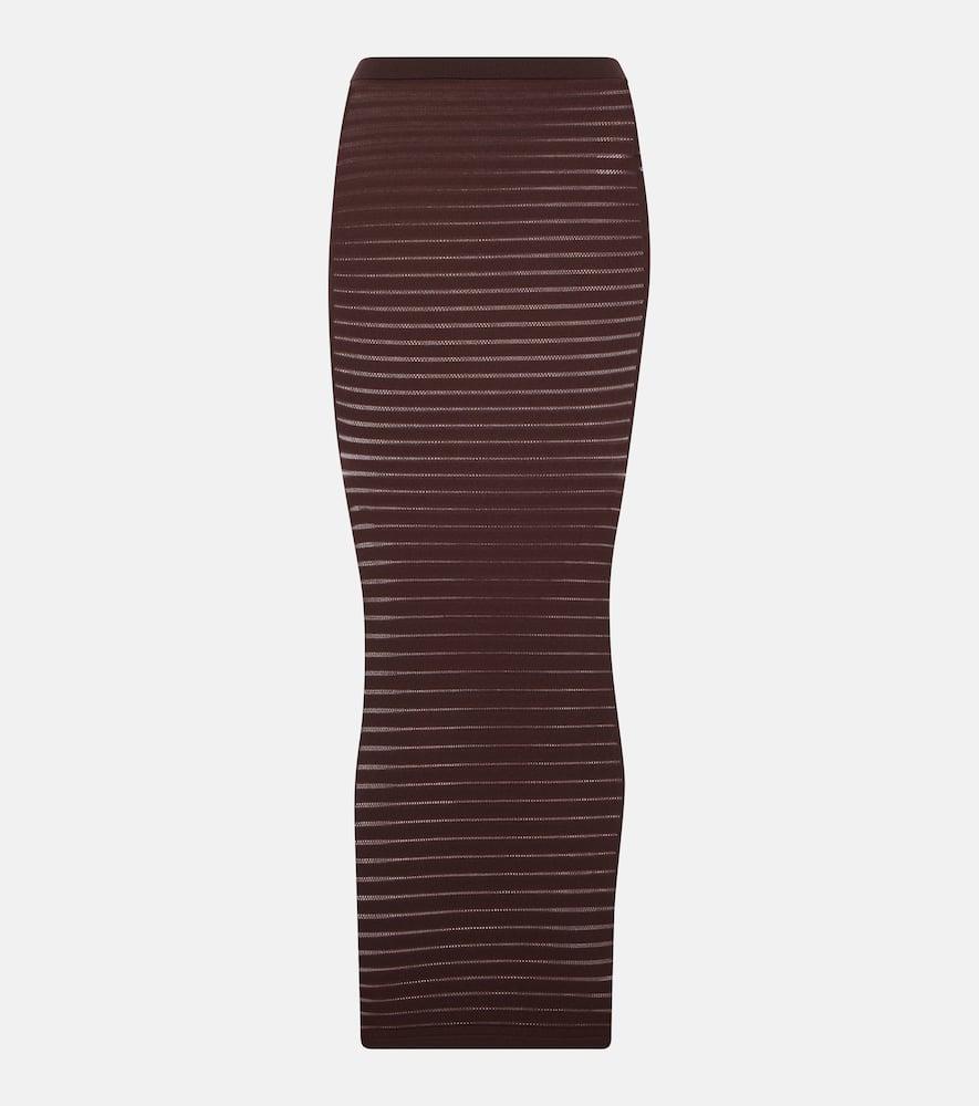 alaïa striped maxi skirt