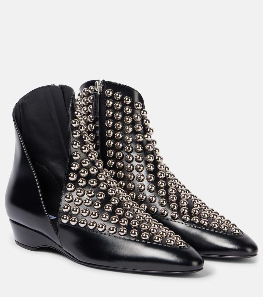 alaïa studded leather ankle boots