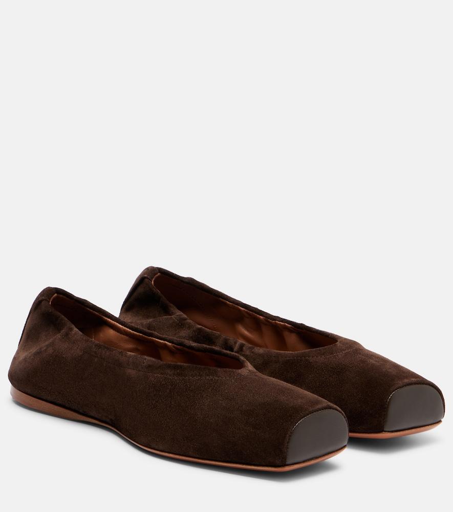 alaïa suede ballet flats