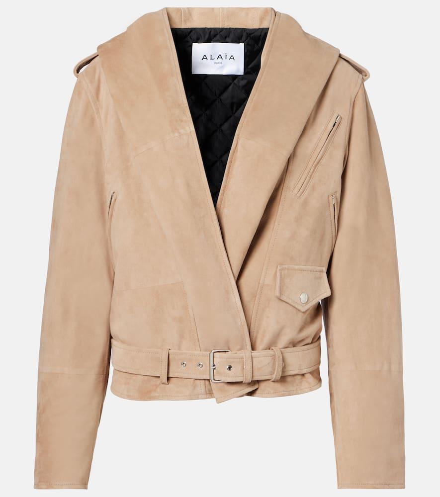 alaïa suede biker jacket