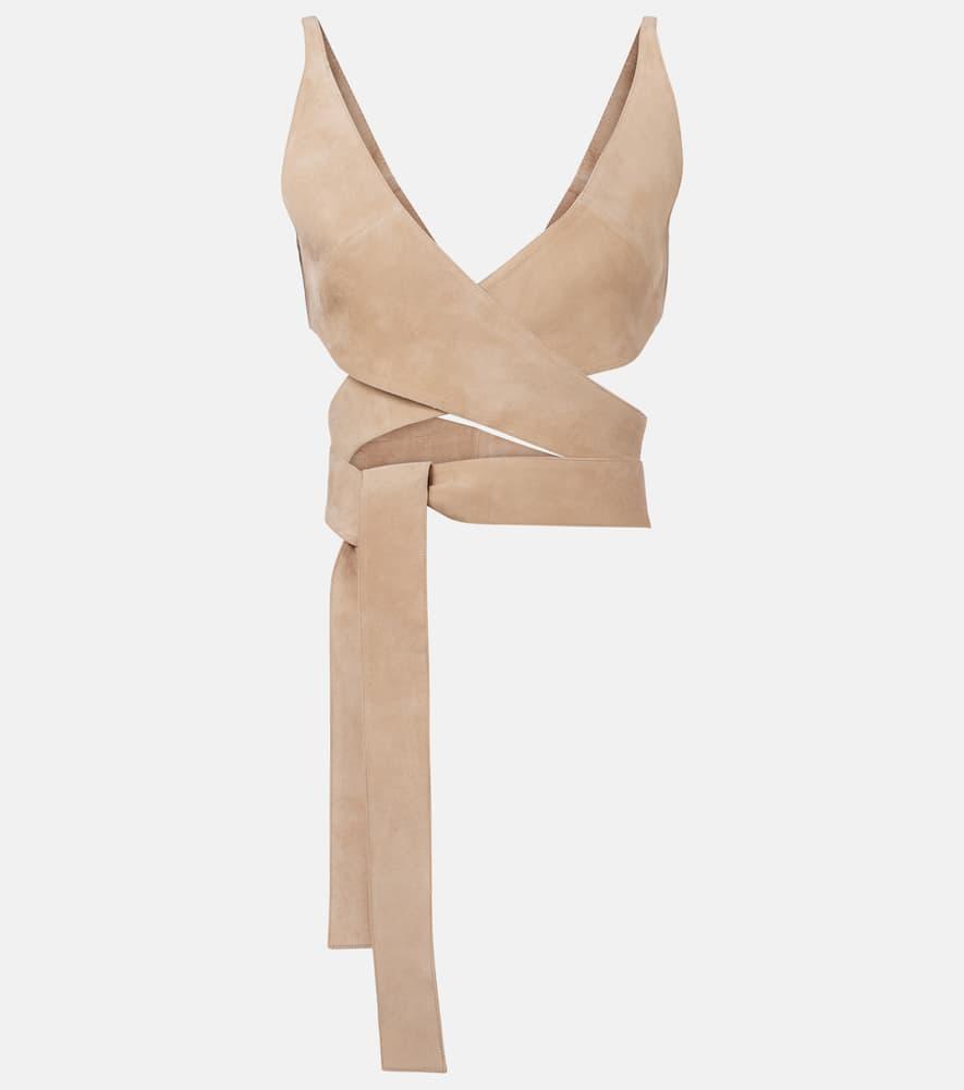 alaïa suede wrap top