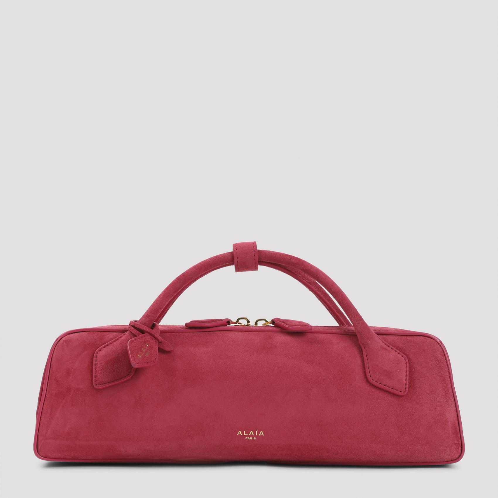 alaïa teckel suede clutch pink & purple goat leather bag - women