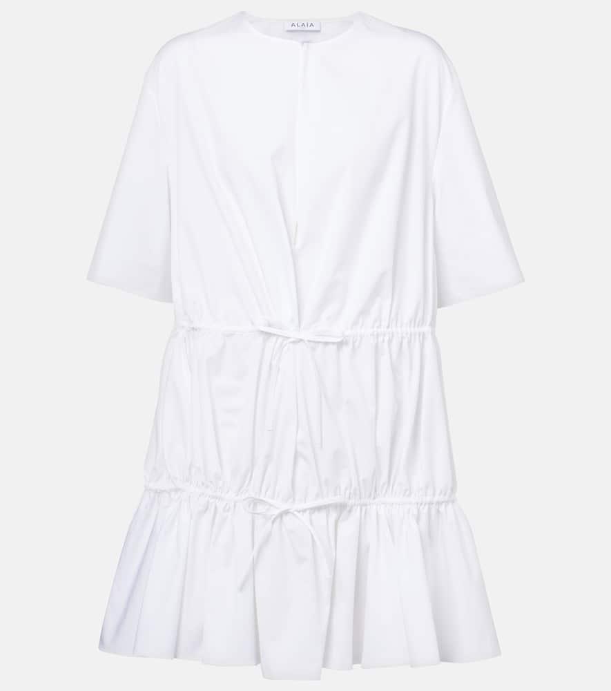 alaïa tiered cotton minidress