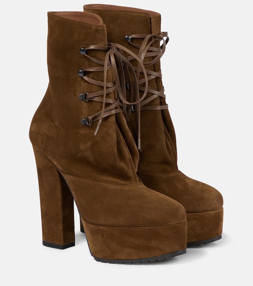alaïa trekk suede ankle boots