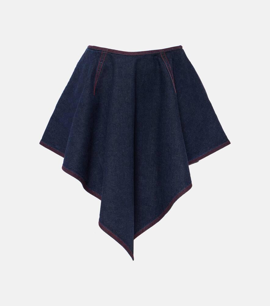 alaïa triangle asymmetric denim miniskirt