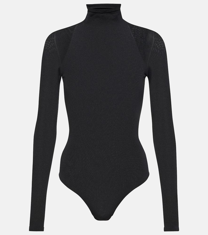 alaïa turtleneck jersey bodysuit