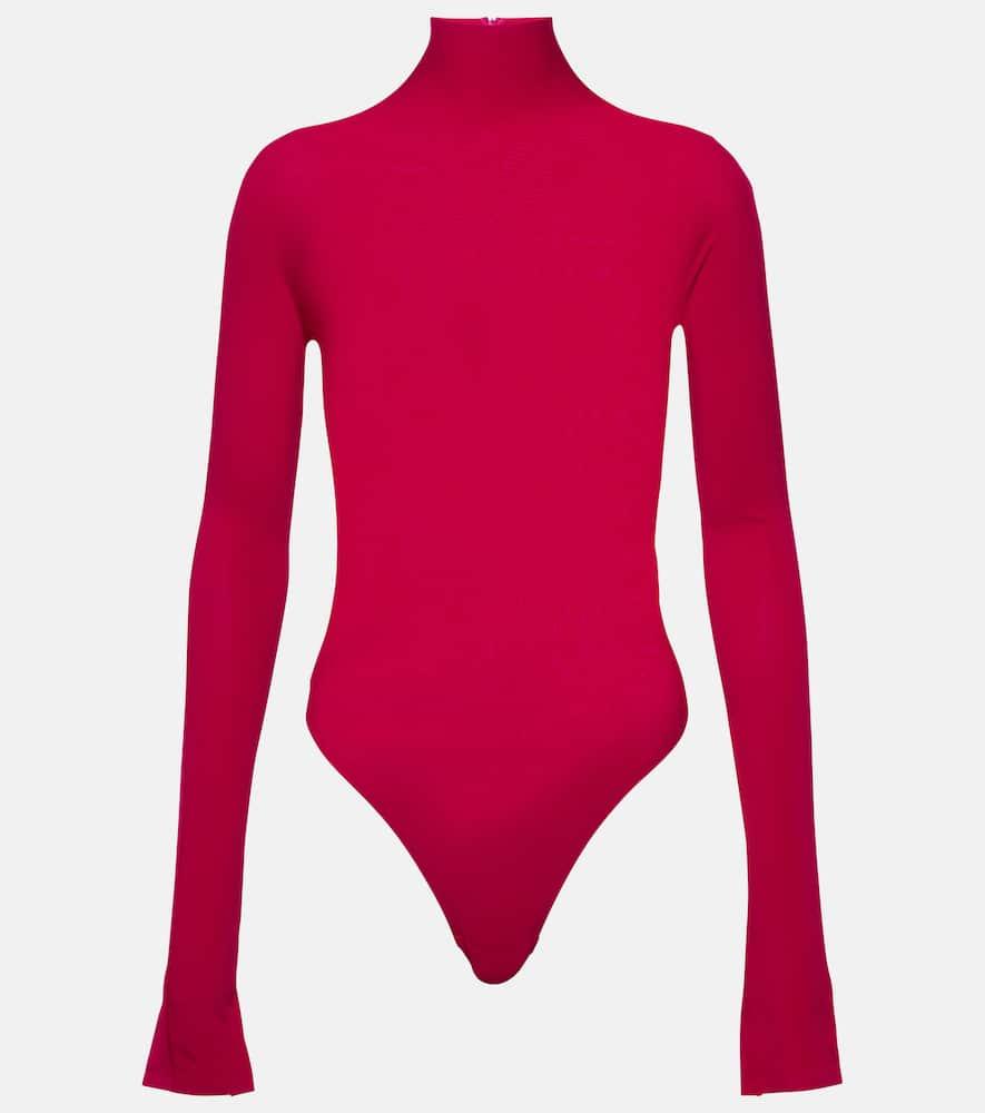alaïa turtleneck jersey bodysuit
