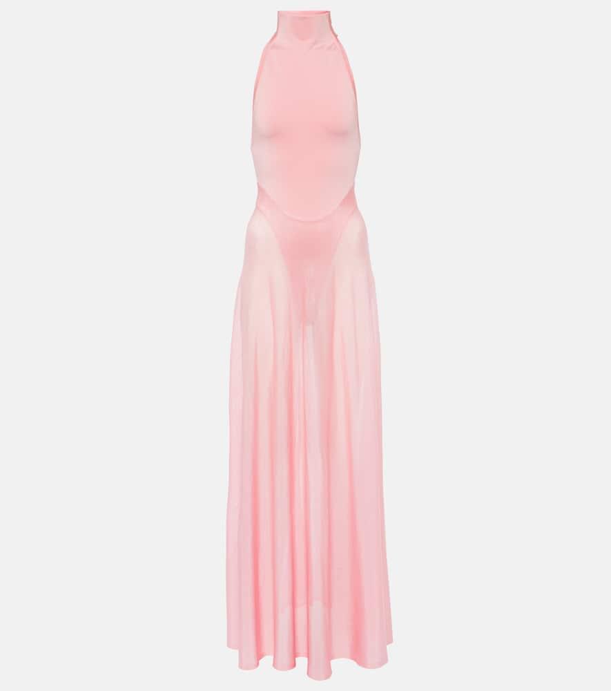 alaïa turtleneck maxi dress