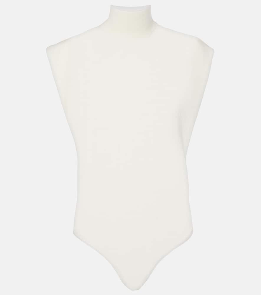 alaïa turtleneck wool bodysuit
