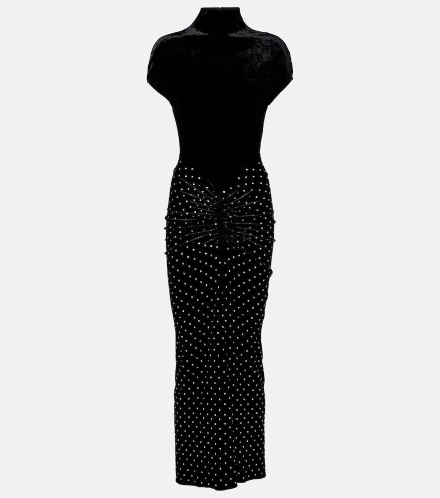 alaïa velvet and jersey cocktail dress