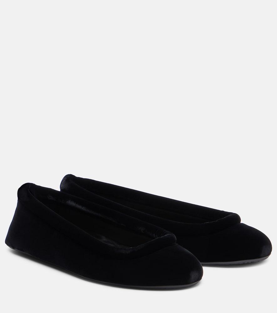 alaïa velvet ballet flats