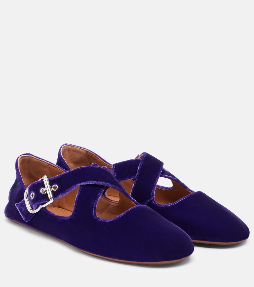 alaïa velvet ballet flats