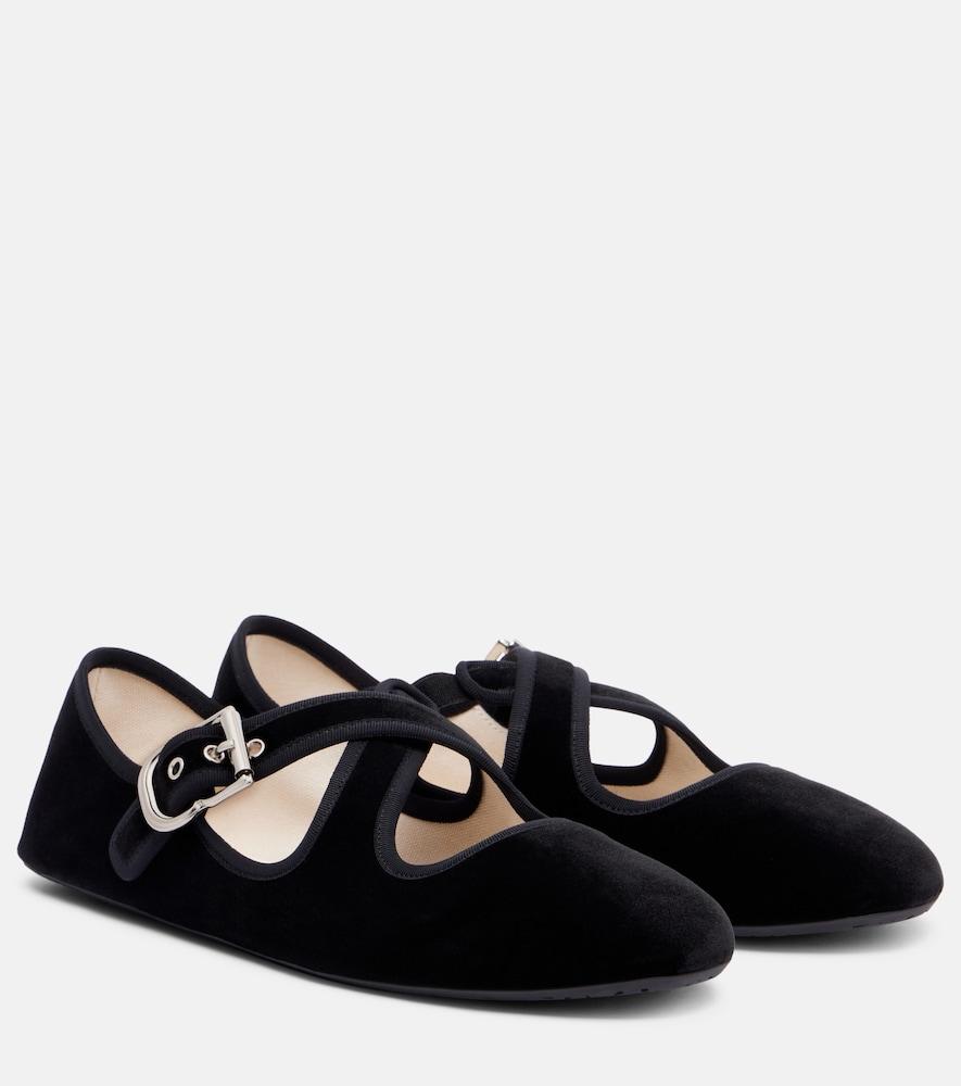 alaïa velvet ballet flats
