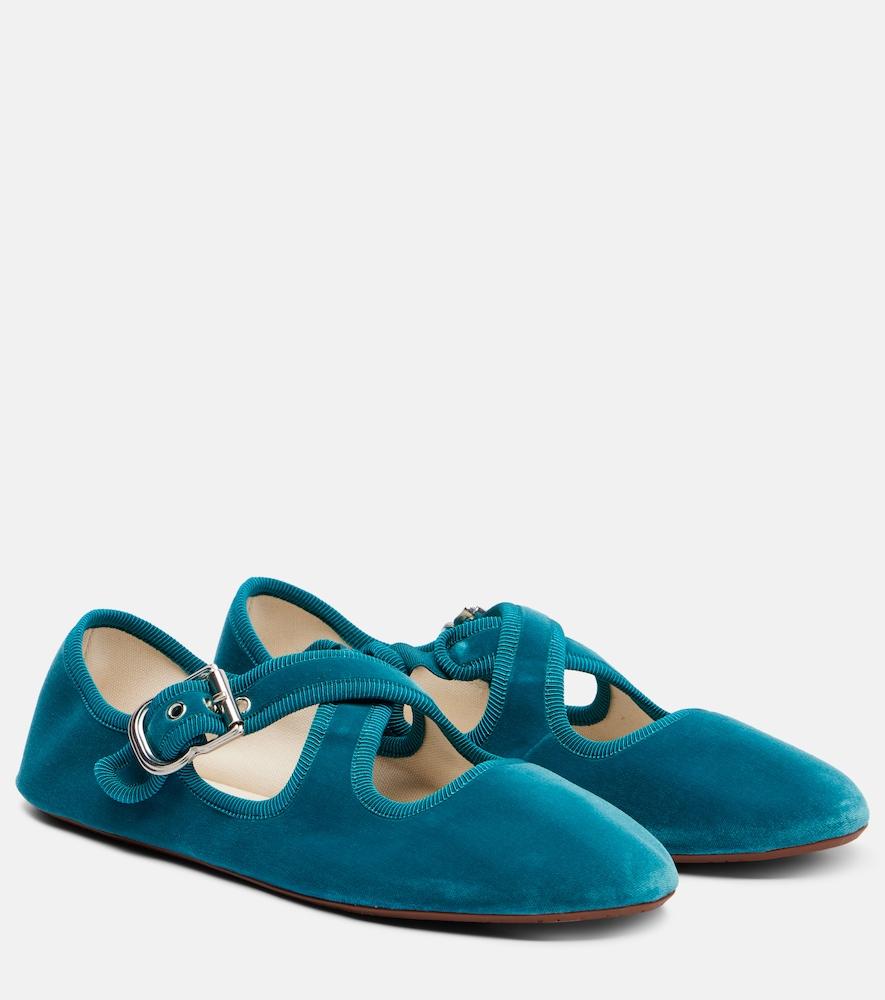 alaïa velvet ballet flats