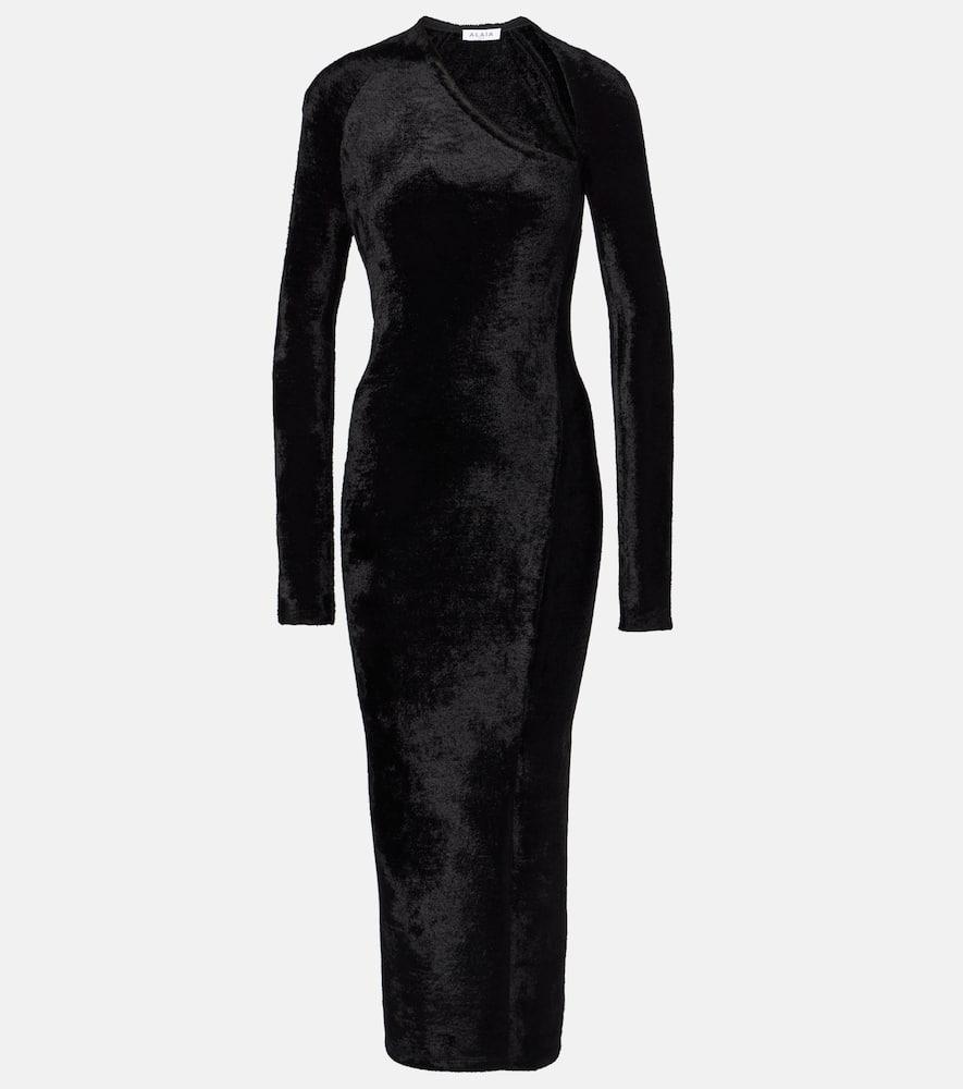 alaïa velvet midi dress