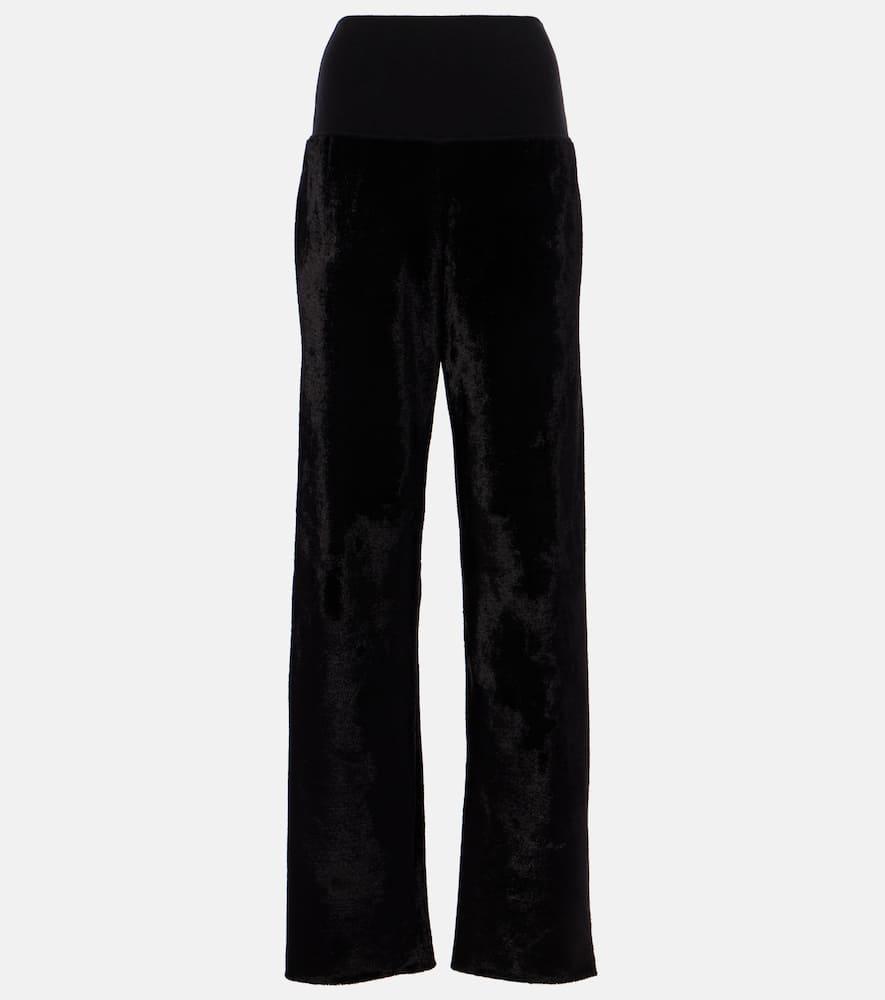 alaïa velvet straight pants