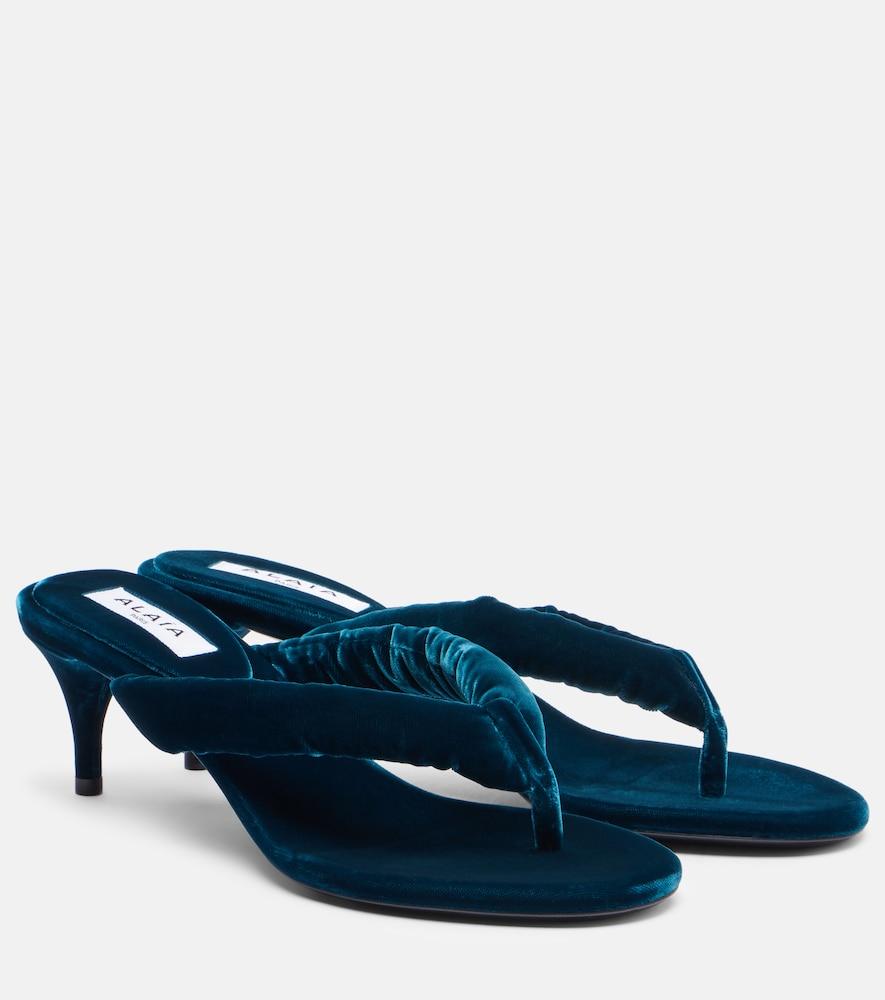 alaïa velvet thong sandals