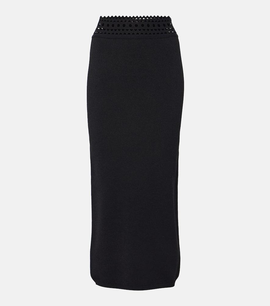 alaïa vienne cutout jersey midi skirt