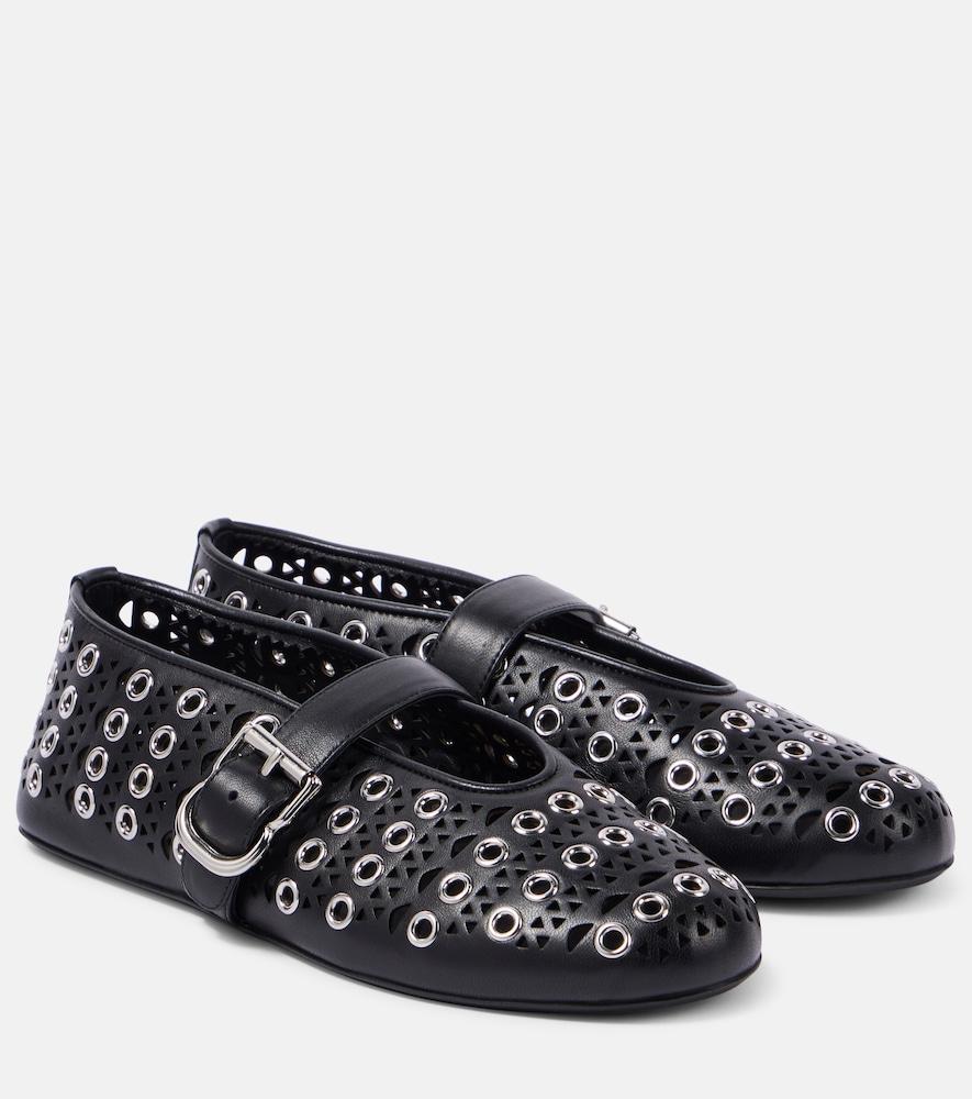 alaïa vienne embellished leather ballet flats