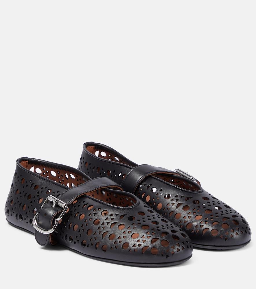 alaïa vienne leather ballet flats