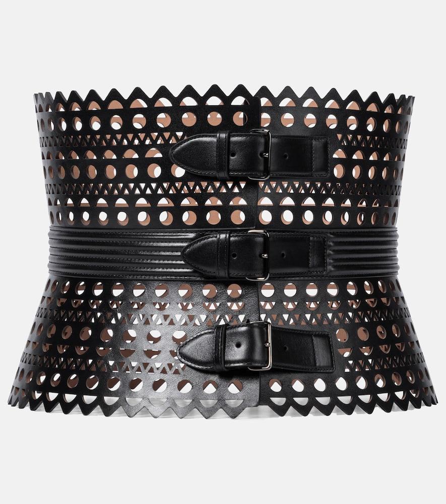 alaïa vienne leather corset belt
