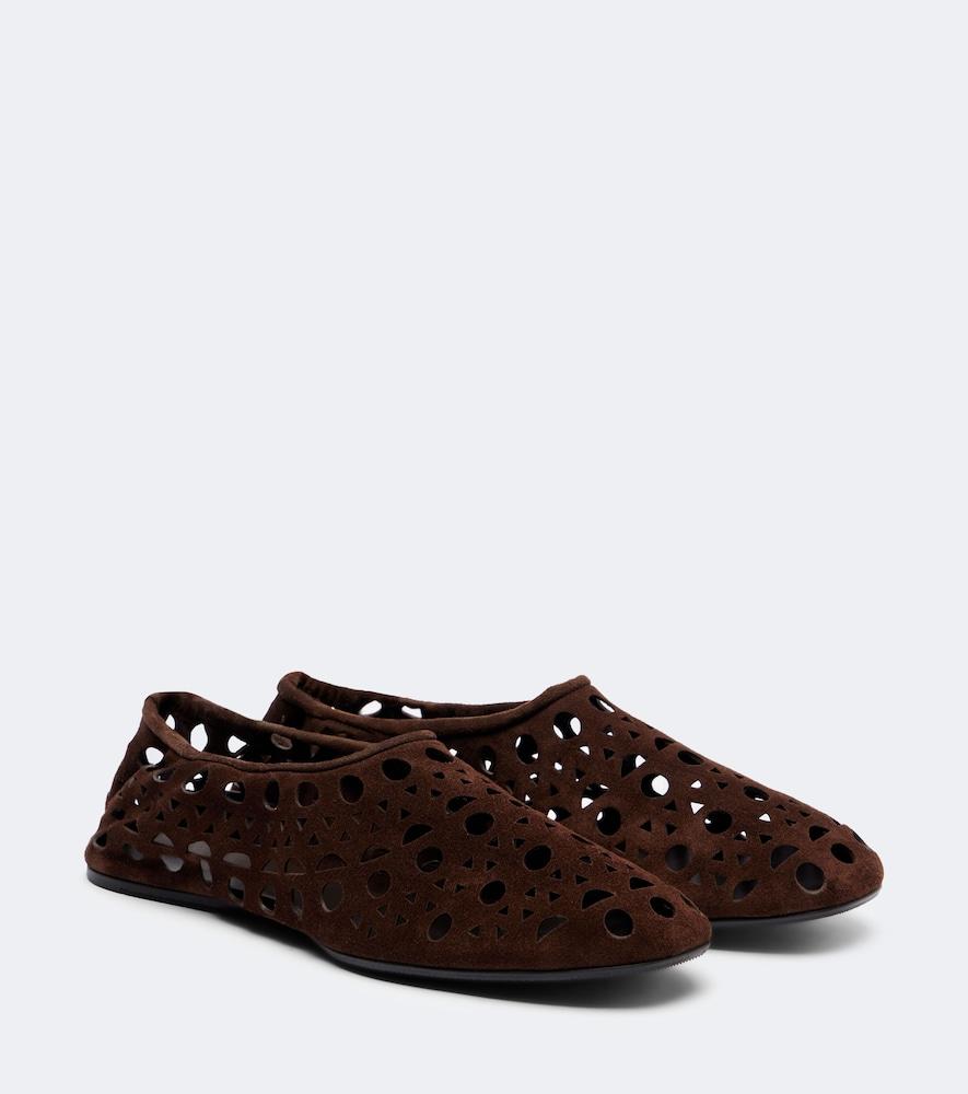 alaïa vienne suede slip-on shoes