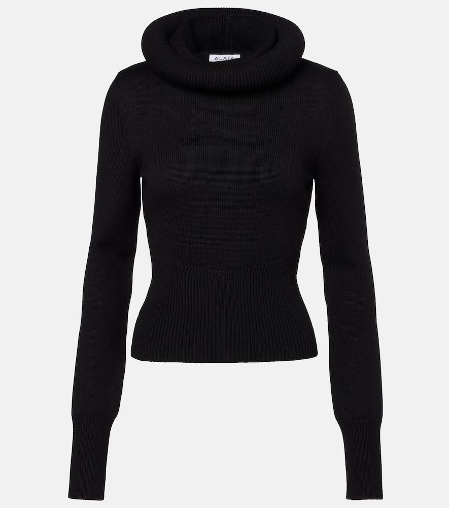 alaïa virgin wool turtleneck sweater