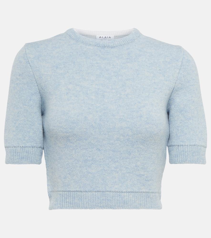 alaïa wool crop sweater