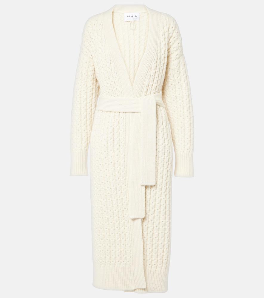 alaïa wool wrap cardigan