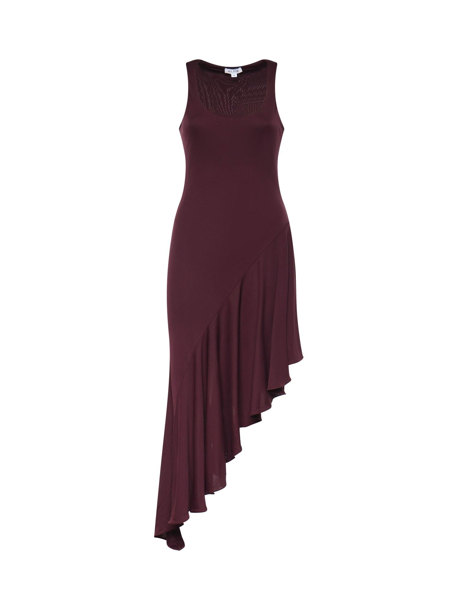 alaia asymmetrical dress in flowing jersey